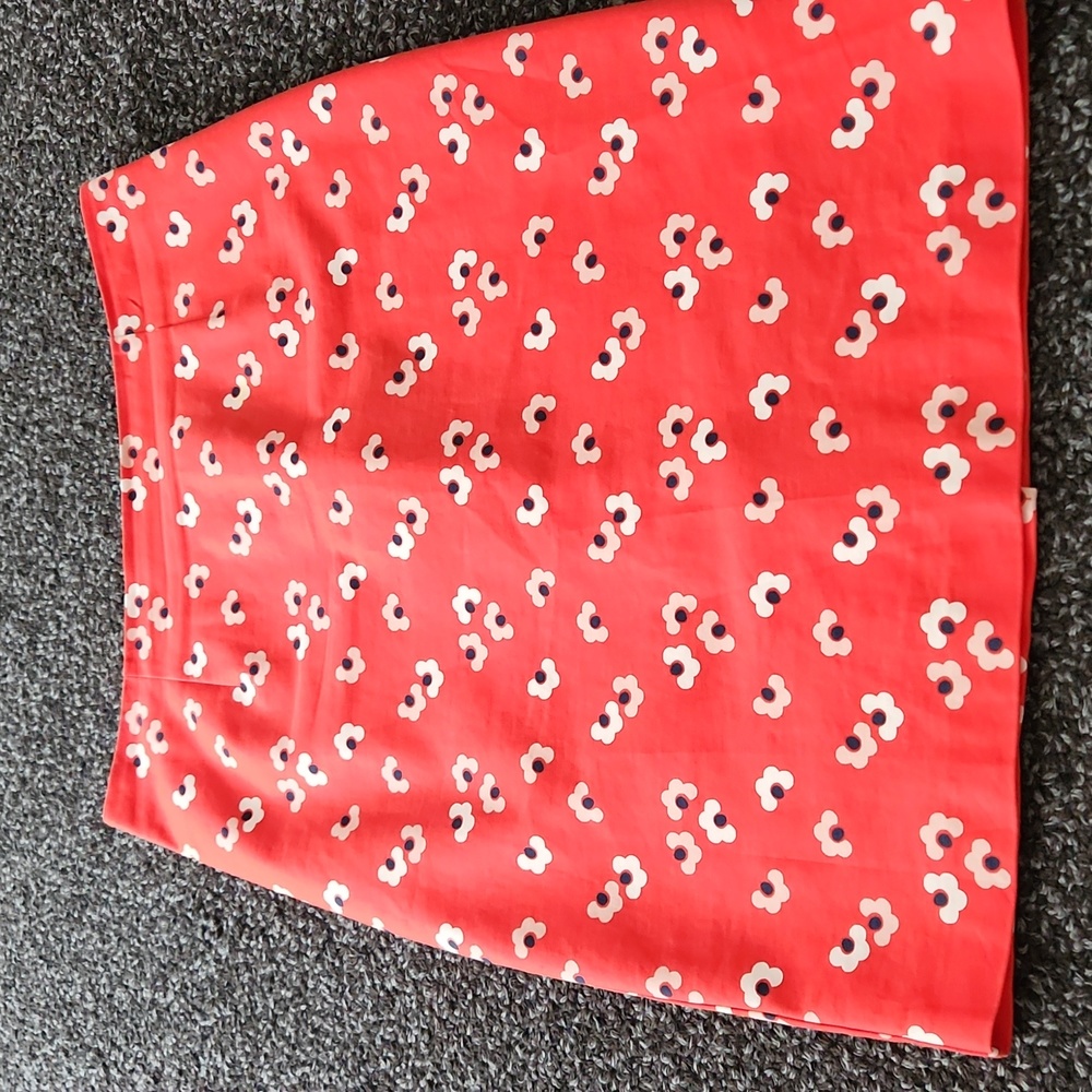 Burnt orange patterned midi skirt